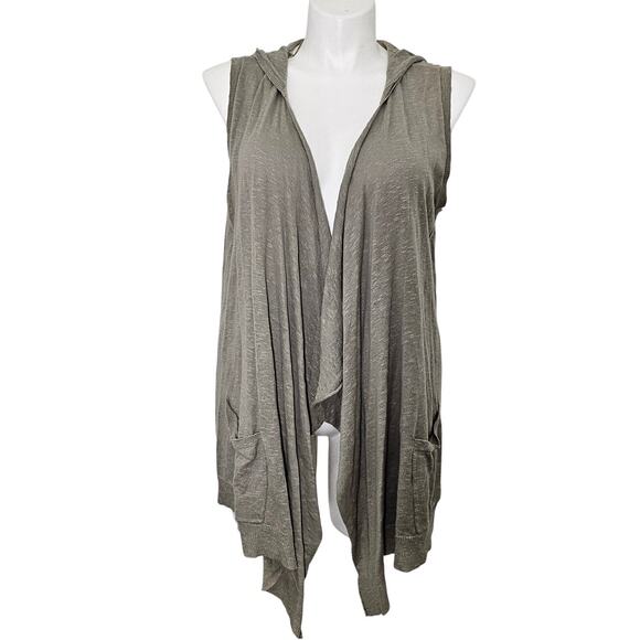 Style&Co Jackets & Blazers - Style & co vest asymmetrical knit hooded sz XL